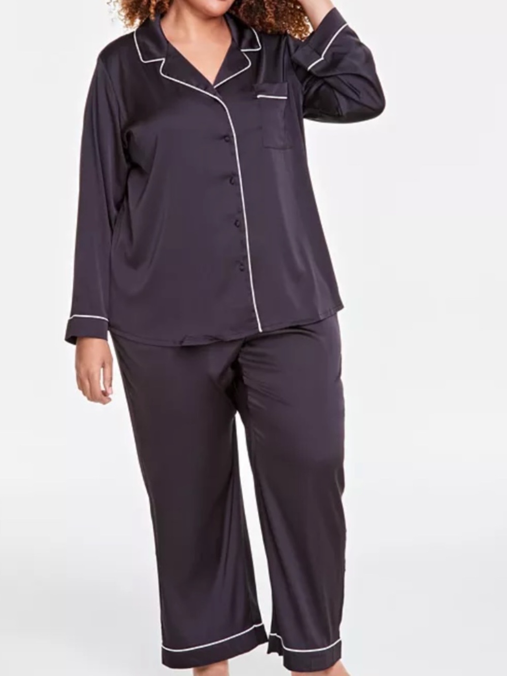I.N.C. International Concepts Plus Size Satin Pajama Set